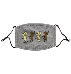 Dancing Yellow and Chocolate Labs - Adult Adjustable Face Mask