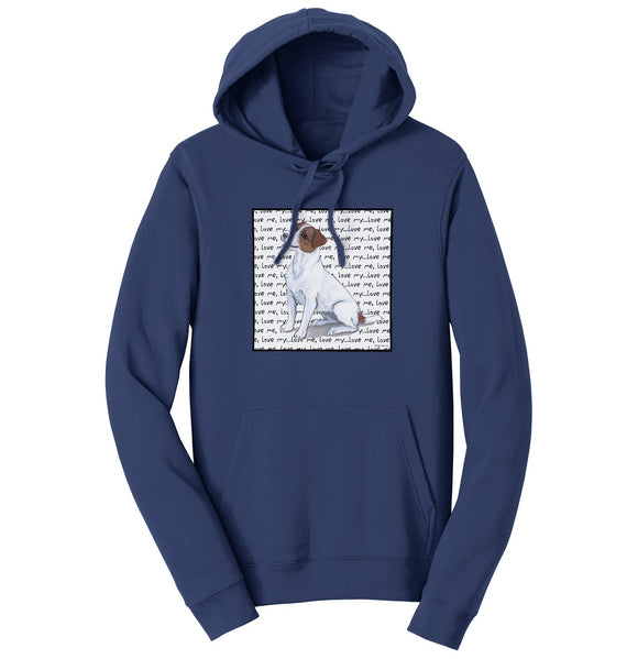 Jack Russell Terrier Love Text - Zeppa Studios - Adult Unisex Hoodie Sweatshirt