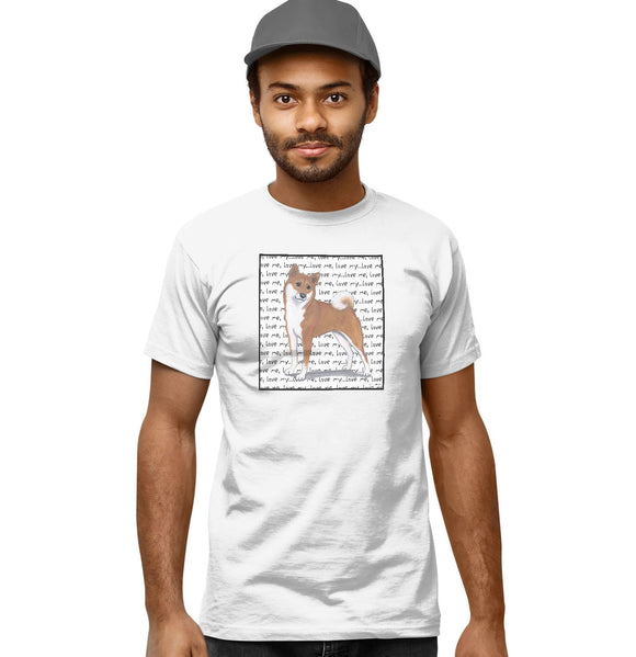 Shiba Inu Love Text - Adult Unisex T-Shirt