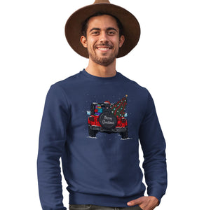 Christmas Jeep Black Lab - Adult Unisex Crewneck Sweatshirt