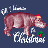 Hippopotamus for Christmas - Adult Unisex Hoodie Sweatshirt