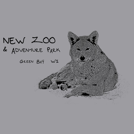 NEW Zoo Logo Red Wolf Outline - Adult Unisex T-Shirt