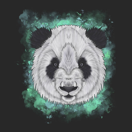 Panda Bear Blue Illustration - Adult Adjustable Face Mask