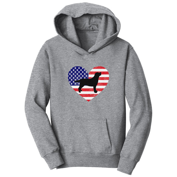 USA Flag Lab Silhouette - Kids' Unisex Hoodie Sweatshirt