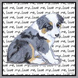 Australian Shepherd Puppy Love Text - Adult Unisex Hoodie Sweatshirt