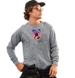 Animal Pride - Colorful Bulldog Headshot - Adult Unisex Long Sleeve T-Shirt