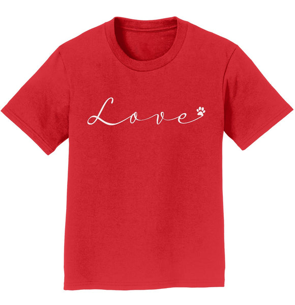 .com - Love Script Paw - Kids' Unisex T-Shirt