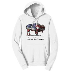 Buffalo Flag Overlay - Adult Unisex Hoodie Sweatshirt