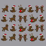 Christmas Chocolate Lab Puppy Pattern - Adult Adjustable Face Mask