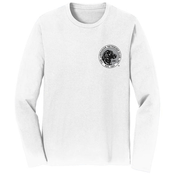 The Labrador Retriever Club - LRC Logo - Left Chest Black & White - Adult Unisex Long Sleeve T-Shirt