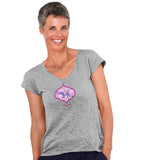 Save Elephants Pink Flowers - Women's V-Neck T-Shirt