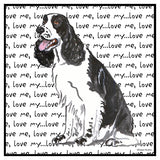 Black and White Springer Love Text - Adult Unisex Hoodie Sweatshirt