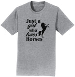 Just A Girl Who Loves Horses Silhouette - Adult Unisex T-Shirt