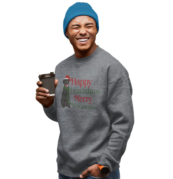 Merry Woofmas Black Lab - Adult Unisex Crewneck Sweatshirt