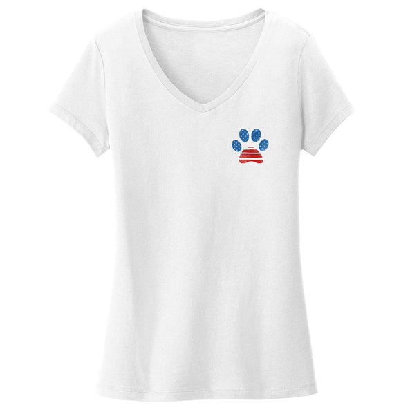 Pawtriotic Pawprint - Women's V-Neck T-Shirt