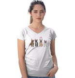 Animal Pride - Frenchie Love Line Up - Women's V-Neck T-Shirt