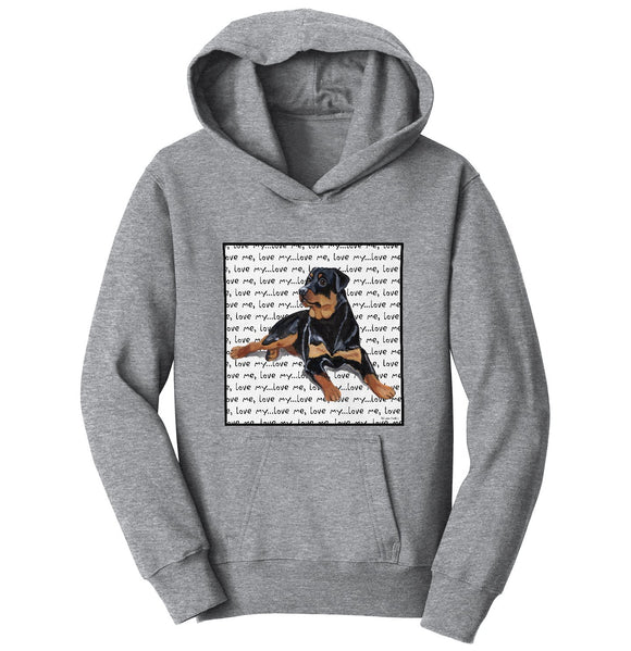 Rottweiler Love Text  - Kids' Unisex Hoodie Sweatshirt