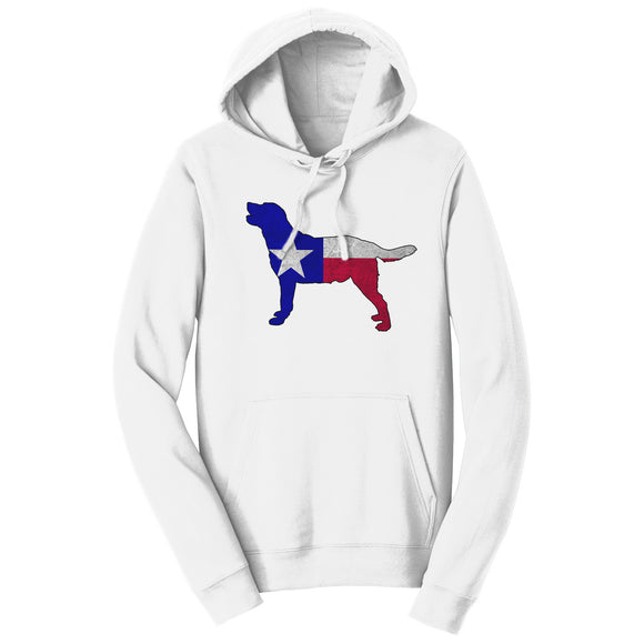 DFWLRRC - Texas Flag Pattern Lab Silhouette - Adult Unisex Hoodie Sweatshirt