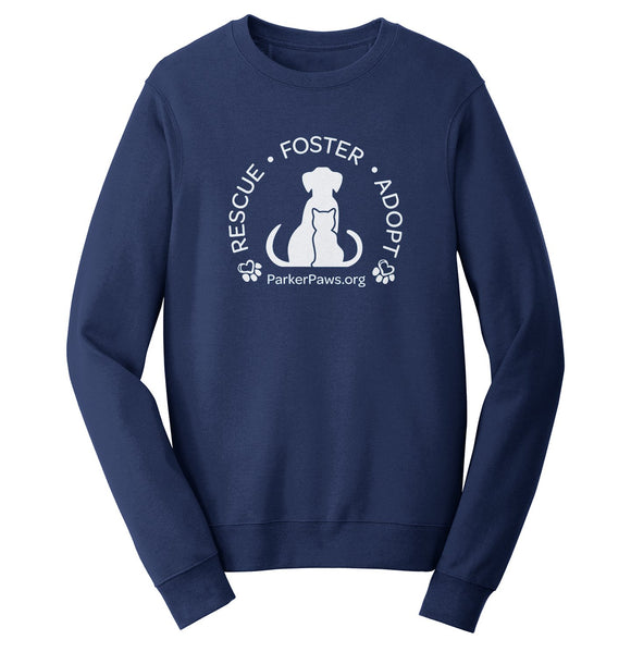 Parker Paws Rescue Foster Adopt - Adult Unisex Crewneck Sweatshirt