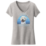 Loved By A Labradoodle - Women's V-Neck T-Shirt