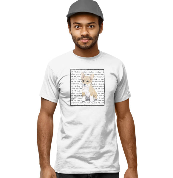 Corgi Puppy Love Text - Adult Unisex T-Shirt