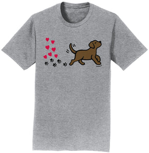 Chocolate Labrador Love Trail - Adult Unisex T-Shirt