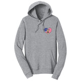 USA Flag Heart Yorkie Face Left Chest - Adult Unisex Hoodie Sweatshirt