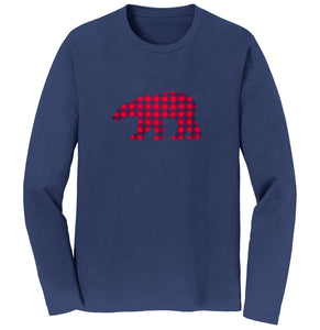 Plaid Bear - Adult Unisex Long Sleeve T-Shirt