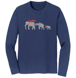 Christmas Elephant Family - Adult Unisex Long Sleeve T-Shirt