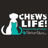 Parker Paws Logo Chews Life - Women's V-Neck T-Shirt