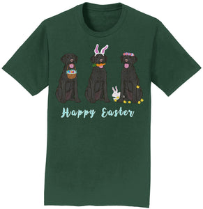 Easter Black Labrador Line Up - Adult Unisex T-Shirt