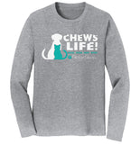 Parker Paws Logo Chews Life - Adult Unisex Long Sleeve T-Shirt