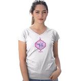 Animal Pride - Save Elephants Pink Flowers - Women's V-Neck T-Shirt