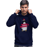 Merry Christmas Penguin - Adult Unisex Hoodie Sweatshirt