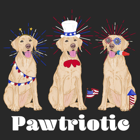4th of July Lineup Yellow Lab - Women's V-Neck T-Shirt