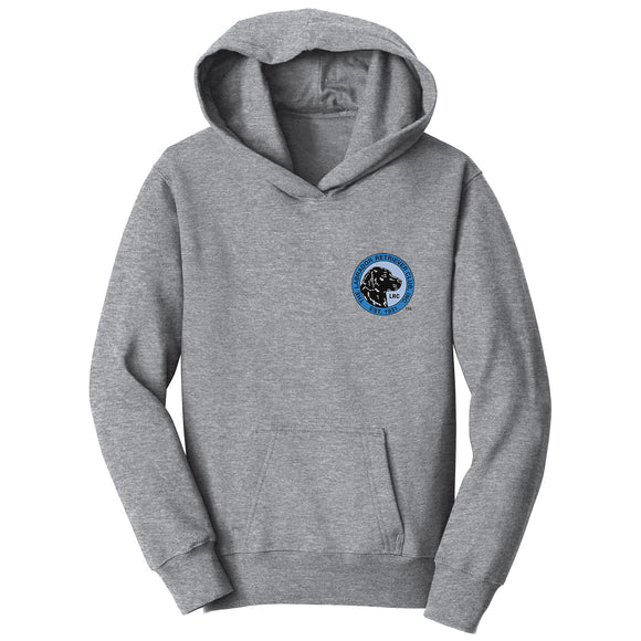 The Labrador Retriever Club - LRC Logo - Left Chest Blue - Kids' Unisex Hoodie Sweatshirt