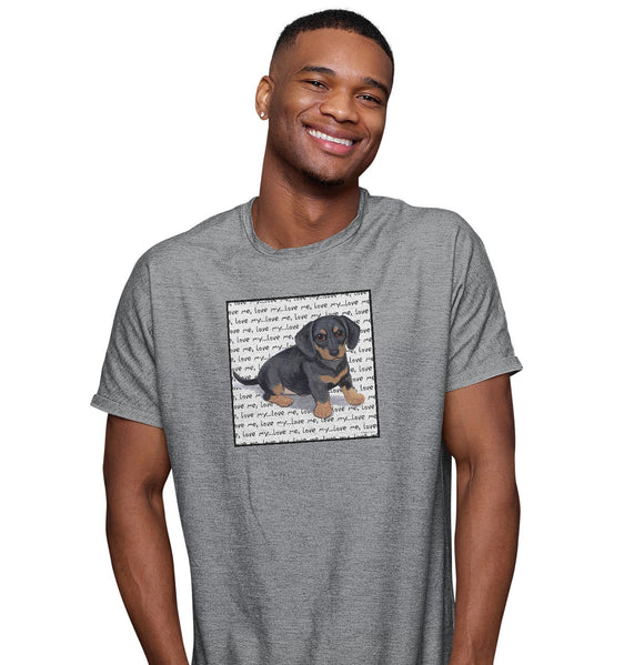 Dachshund Puppy Love Text - T-Shirt
