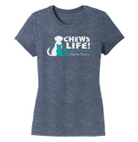 Parker Paws Logo Chews Life - Women's Tri-Blend T-Shirt
