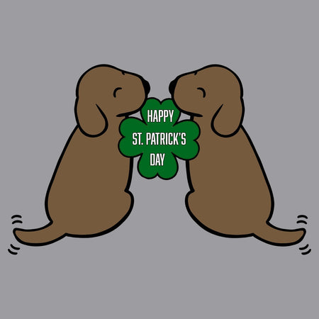 Happy St. Patrick's Day Chocolate Lab Puppies - Adult Adjustable Face Mask
