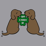 Happy St. Patrick's Day Chocolate Lab Puppies - Adult Adjustable Face Mask