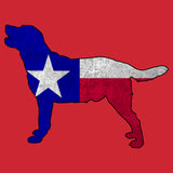 Texas Flag Pattern Lab Silhouette - Adult Unisex T-Shirt