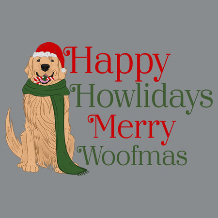 Merry Woofmas Golden Retriever - Adult Unisex Crewneck Sweatshirt