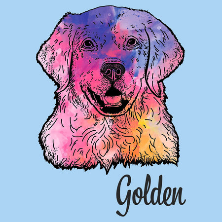 Colorful Golden Retriever Headshot - Adult Unisex T-Shirt