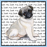 Pug Puppy Love Text - Adult Unisex T-Shirt
