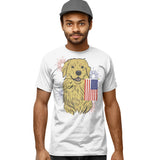 USA Flag Golden - Adult Unisex T-Shirt