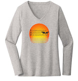 IEF Sunset Logo - Women's V-Neck Long Sleeve T-Shirt