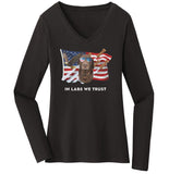 In Lab we Trust Chocolate - Women's V-Neck Long Sleeve T-Shirt