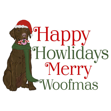 Merry Woofmas Chocolate Lab - Adult Unisex Hoodie Sweatshirt