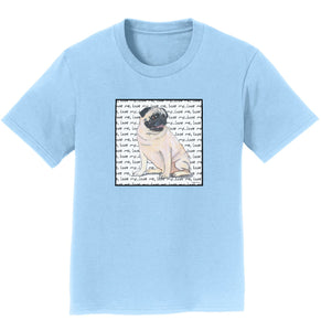 Pug Love Text - Zeppa Studios - Kids' Unisex T-Shirt