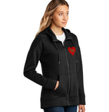  - Chocolate Labrador Retriever on Heart Left Chest - Women's Full-Zip Hoodie Sweatshirt